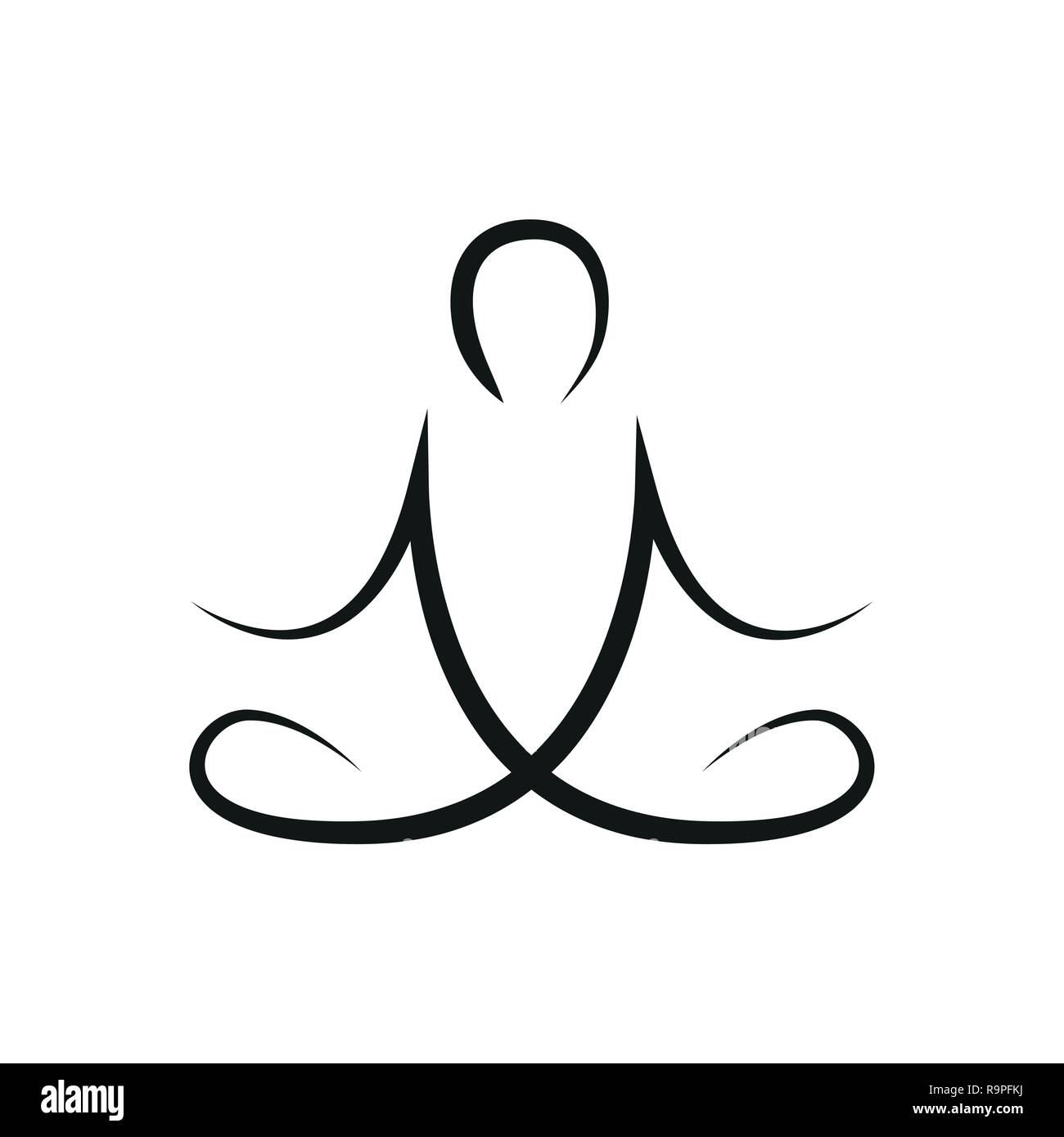 Person im Yoga pose Strichzeichnung Vektor-illustration EPS 10. Stock Vektor