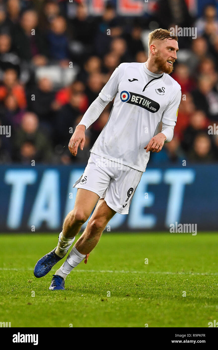 26. Dezember 2018, Liberty Stadium, Swansea, Wales; Sky Bet Meisterschaft, Swansea vs Aston Villa; Oli McBurnie von Swansea City Credit: Craig Thomas/News Bilder der Englischen Football League Bilder unterliegen DataCo Lizenz Stockfoto