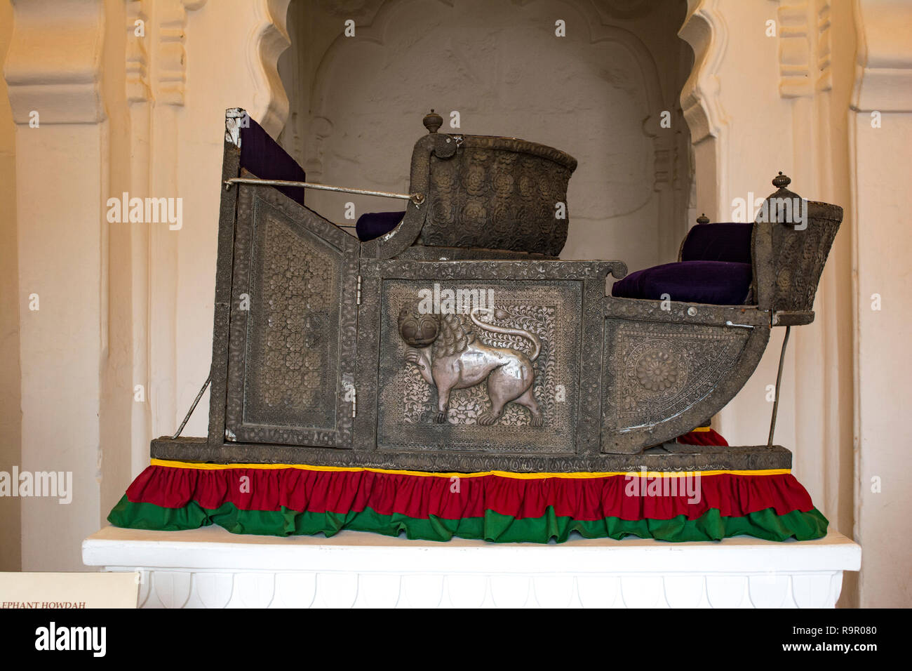 Elefant in Palanquins Mehrangarh City Palace. 17. Jahrhundert. Mughal. Es war ein Geschenk zu Maharaja Jaswant Singh von Shah Jahan im Jahre 1657. Stockfoto