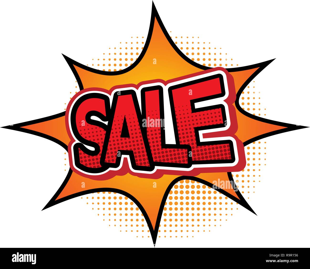 Verkauf Comic Text Sprechblase, Vektor Stock Vektor