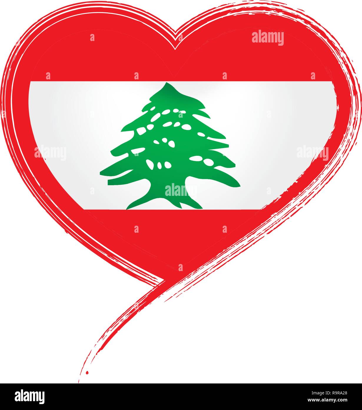 Libanesische Flagge, Vector Illustration auf weißem Hintergrund Stock Vektor