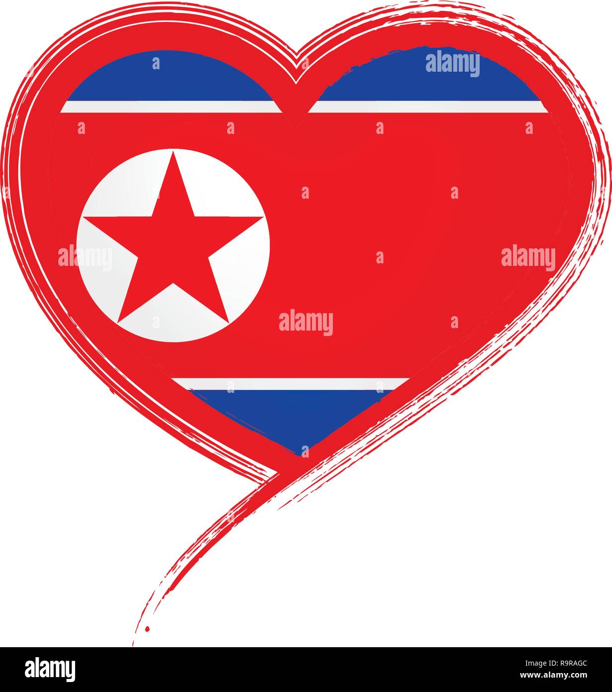 Nordkorea Fahne, Vector Illustration auf weißem Hintergrund Stock Vektor