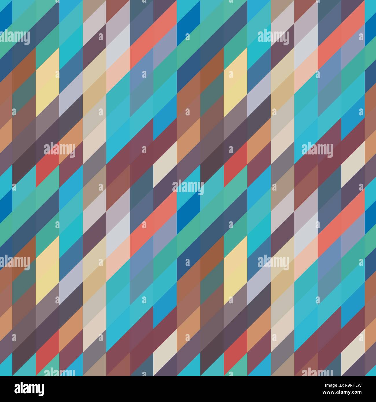 Mehrfarbig gestreiftes, geometrisches Nahtmuster. Stock Vektor
