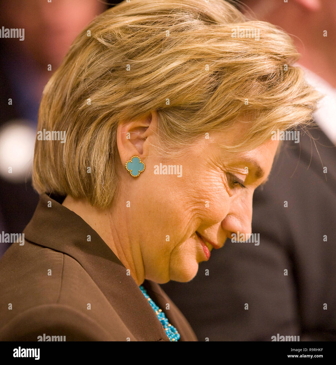 Demokratische Präsidentschaftskandidat hoffnungsvoll, Hillary Clinton besucht und das Blech Arbeitnehmer Lokale 88 in Las Vegas, Nevada am 17. November 2007 gerichtet. SMART Union billigt Hillary Clinton für das Amt des Präsidenten. Stockfoto