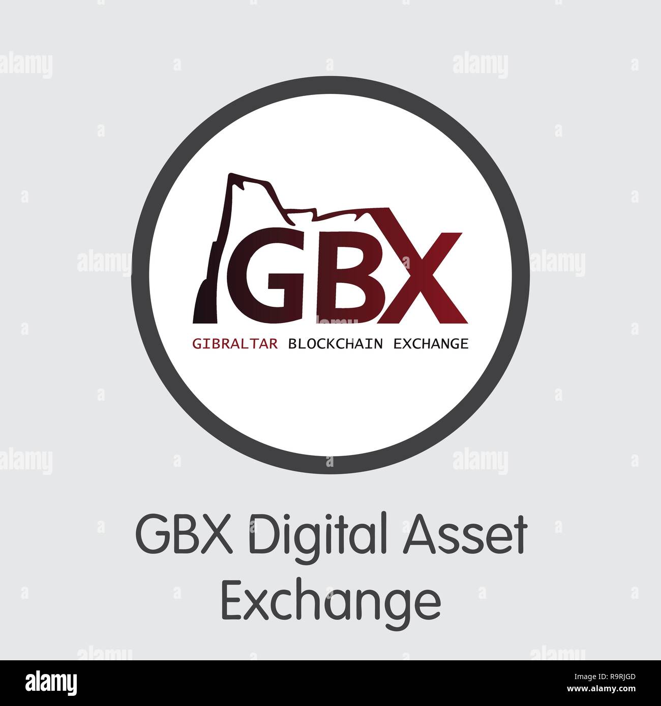 Exchange - Gbx Digital Asset Exchange. Die Crypto Münzen oder Crypt Stock Vektor