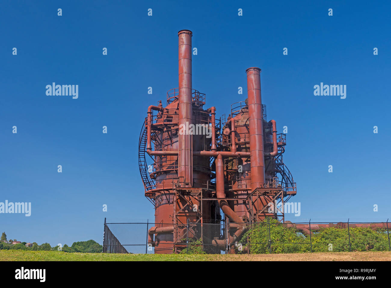 Alte Industrieanlagen Fur Die Kohlevergasung In Einem Gas Werke Park In Seattle Stockfotografie Alamy