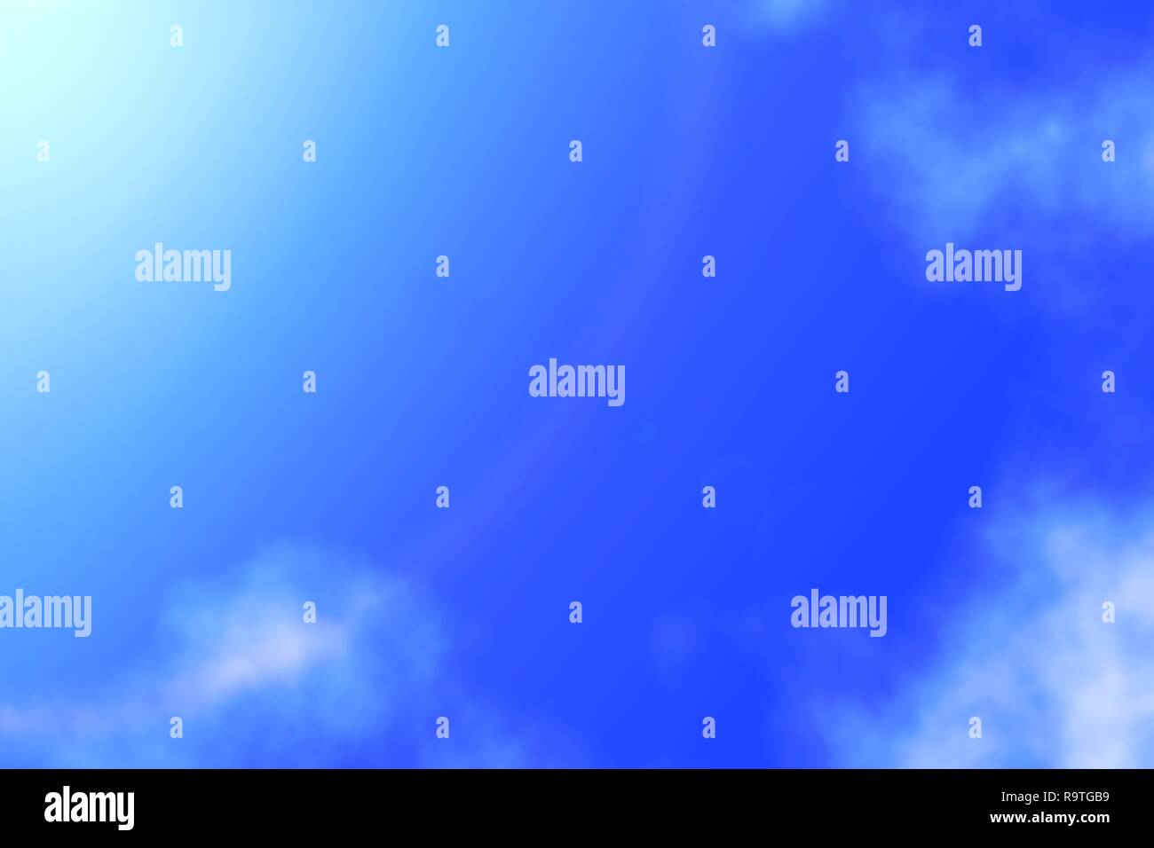 Die Sonne scheint am blauen Himmel inmitten von Cloud, abstrakten Hintergrund Stockfoto