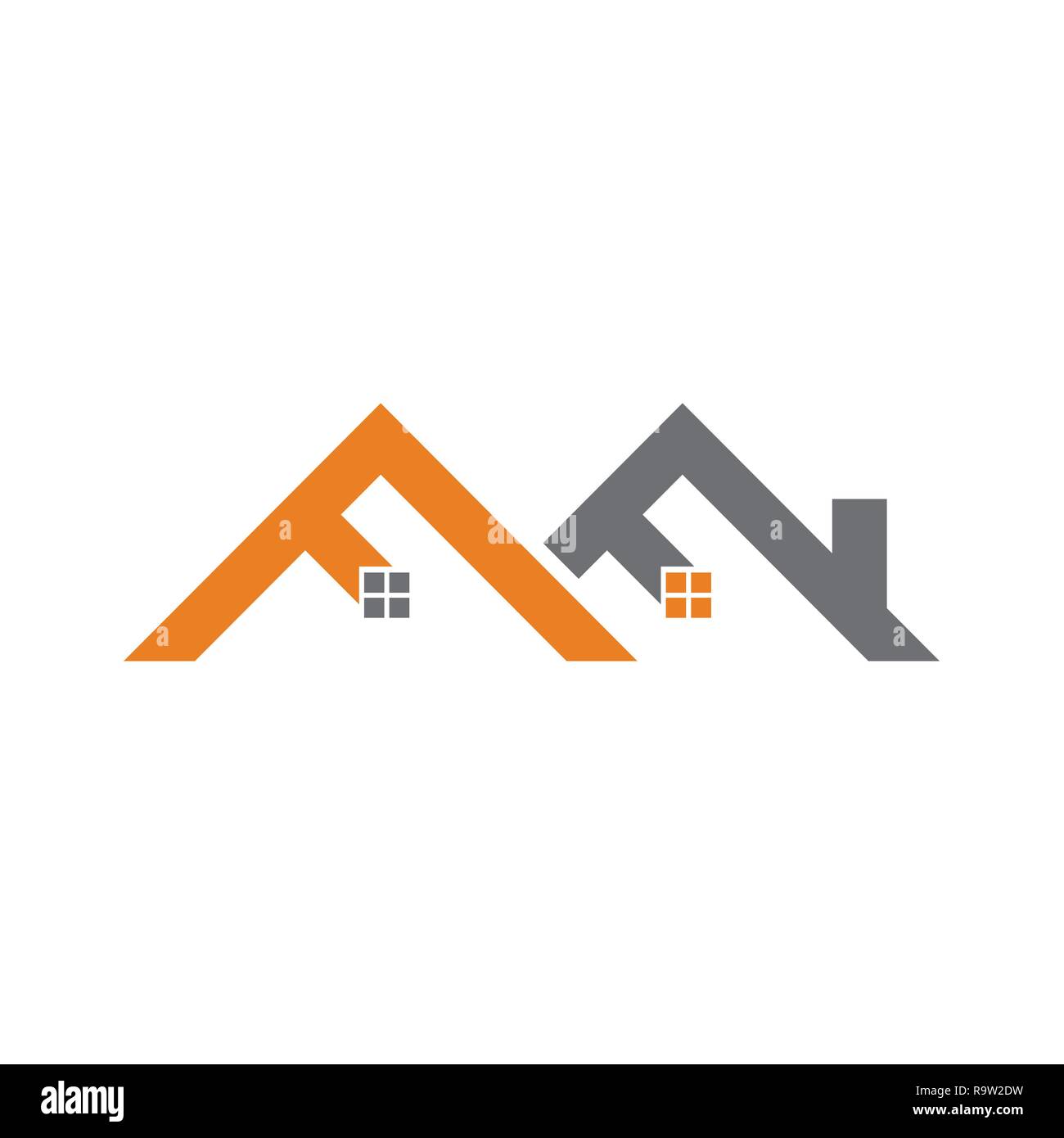 Logo für Wohnungsbau, Bau, mit neuen Energien Stock Vektor