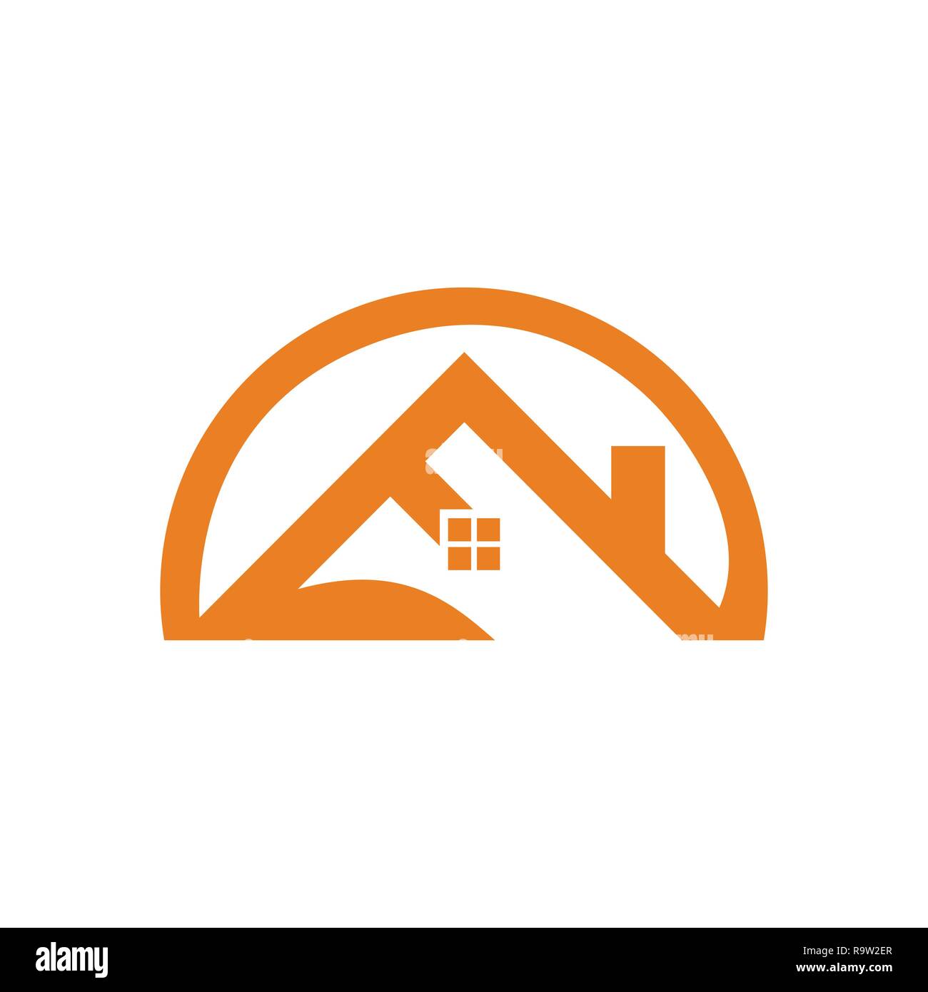 Haus Dach und Home logo Vektor Element blau gefärbt. Company Logo Design. Stock Vektor