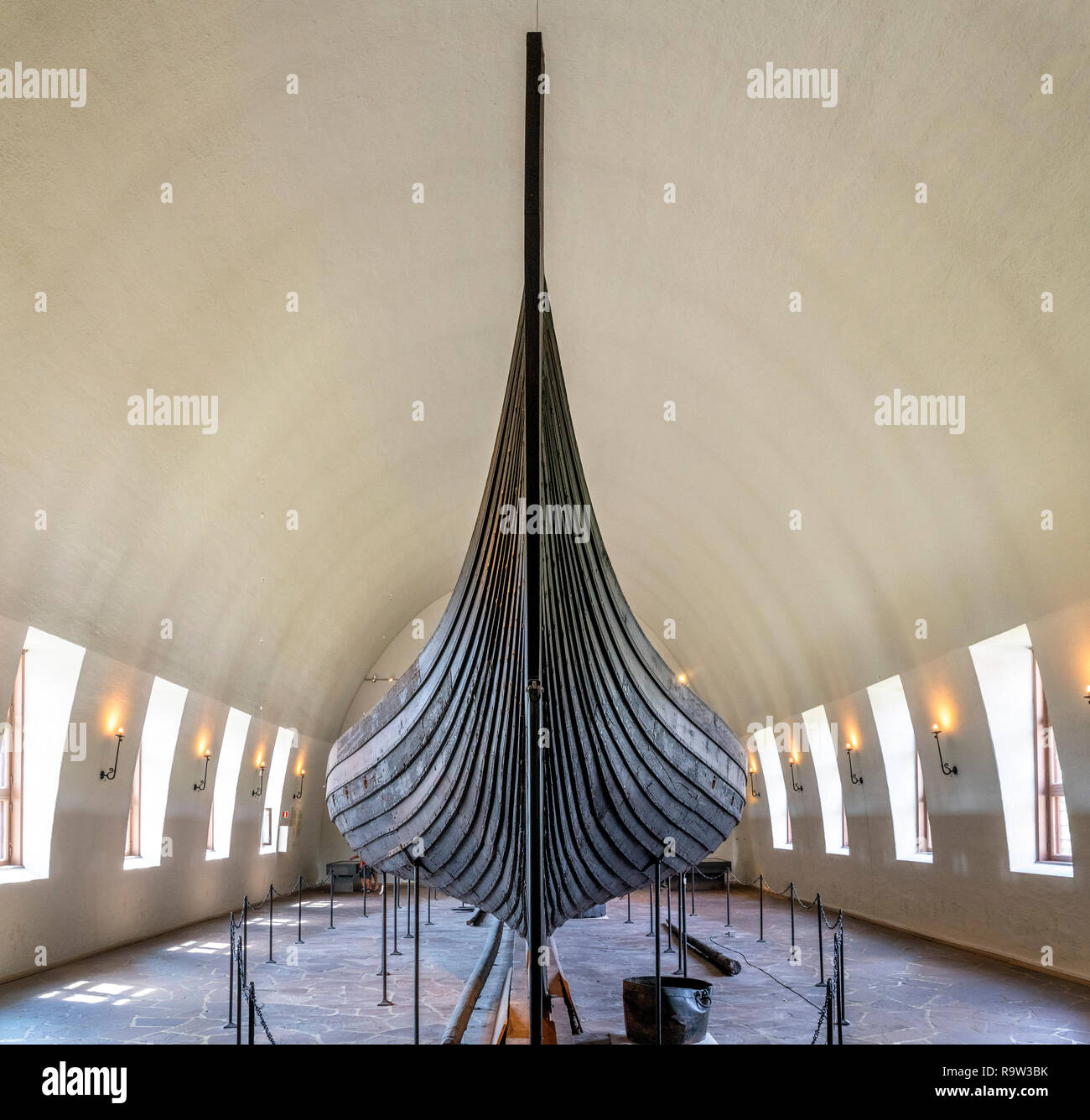 Wikingerschiff. Die 9.-Jahrhundert Gokstad Schiffes in das Wikingerschiffsmuseum (vikingskipshuset), Bygdøy, Oslo, Norwegen Stockfoto