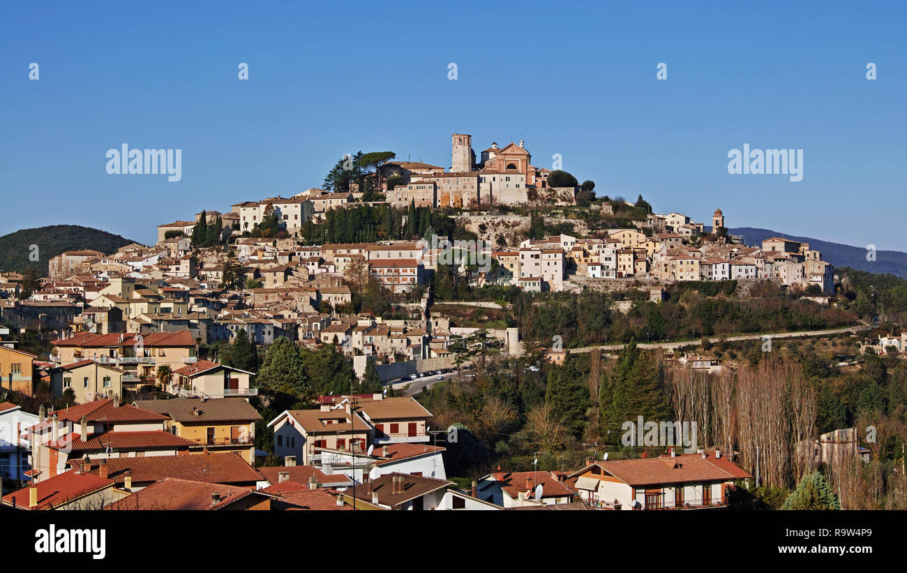 Blick auf das historische Zentrum von Amelia, Terni, Umbrien, Italien Stockfoto