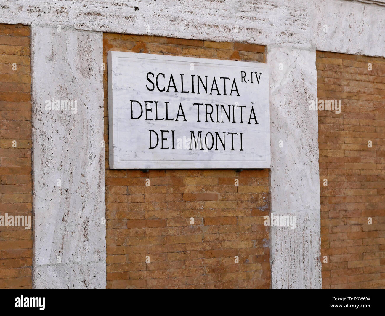 Spanische Schritte Zeichen - Scalinata della Trinita del Monti, Rom Stockfoto
