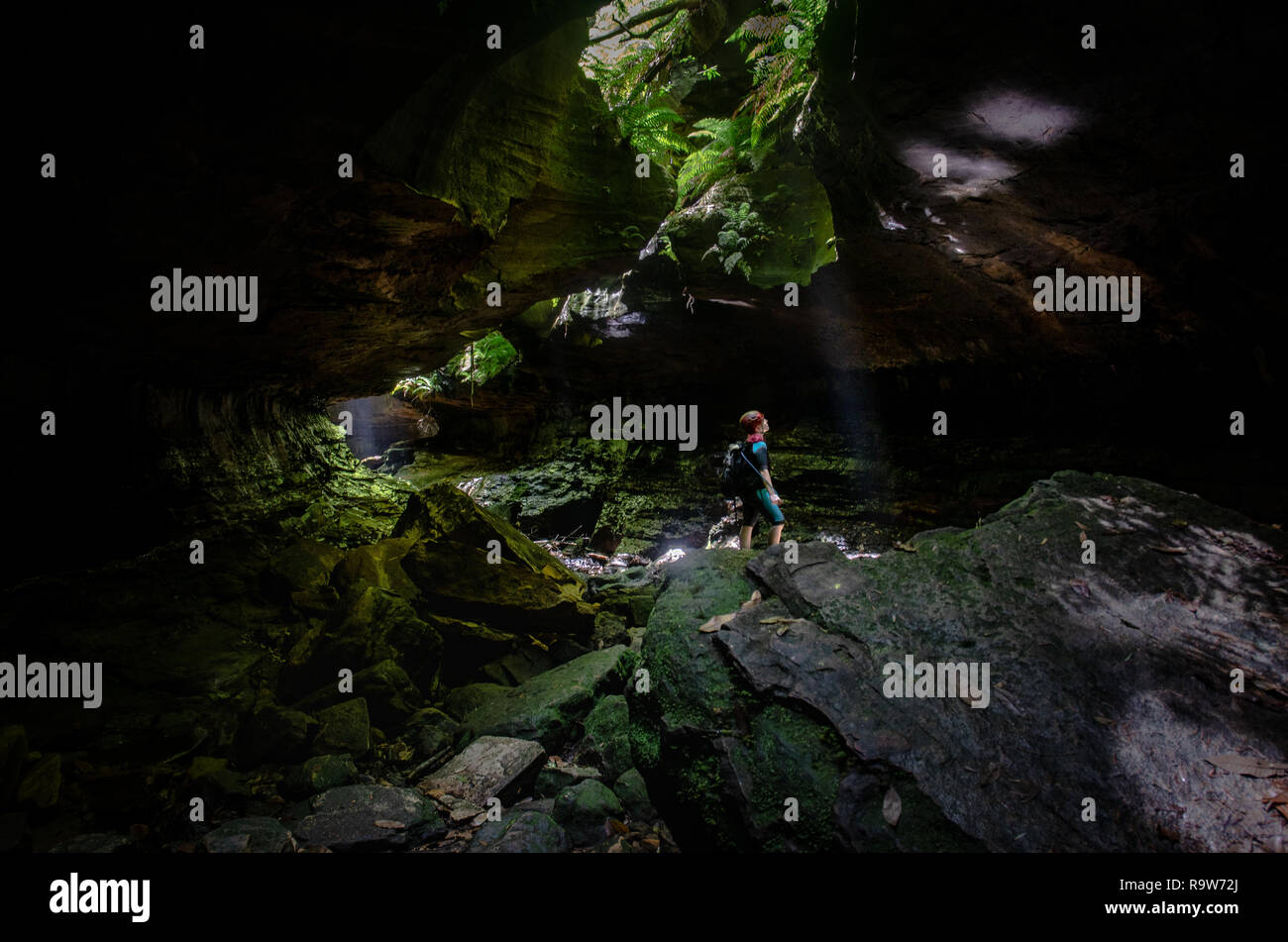 Canyoning in den Blue Mountains, Australien. Stockfoto