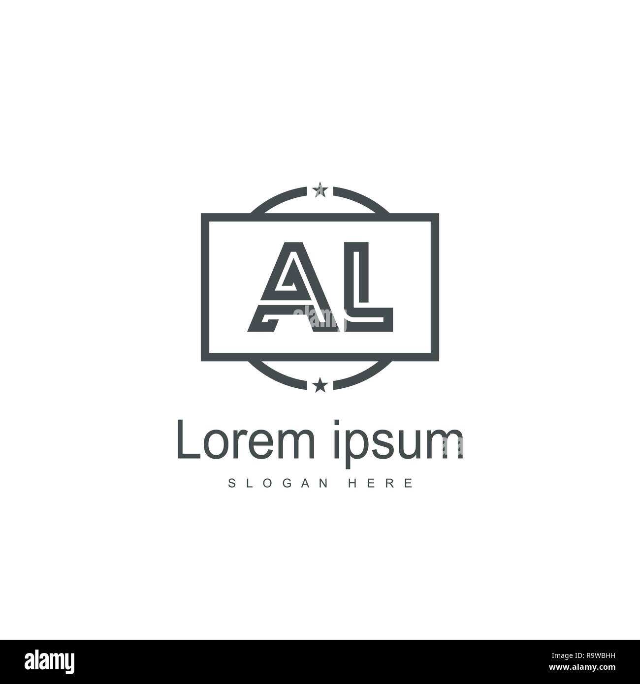 Anfangsbuchstaben AL Logo Vorlage Vektor Design Stock Vektor