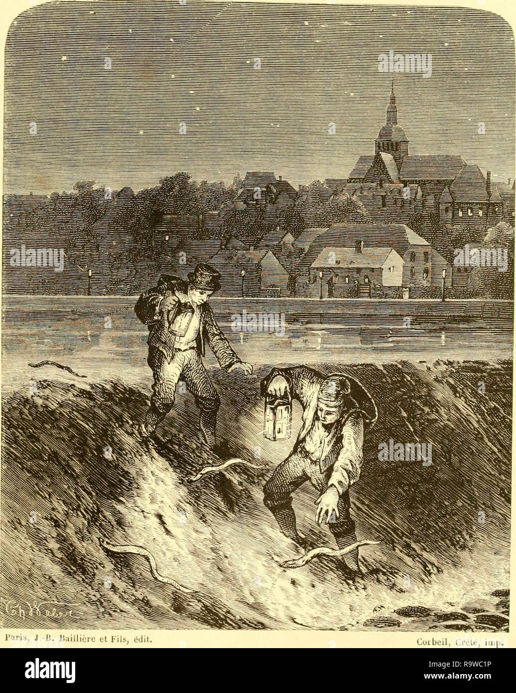 'Les poissons des Eaux douces de la France; Anatomie - Physiologie - - Beschreibung des espèces - moeurs - Instinkte - Industrie - Handel - Ressourcen alimentaires - Fischzucht - législation concernant la pêche' (1880) Stockfoto