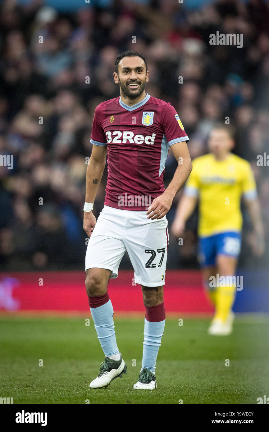 Ahmed Elmohamady von Aston Villa während der Sky Bet Championship Match zwischen Aston Villa und Leeds United in der Villa Park, Birmingham, England am 23. De Stockfoto