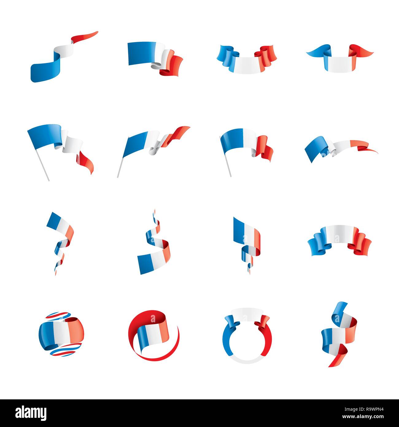 Flagge Frankreich, vector Abbildung auf einem weißen Hintergrund. Stock Vektor