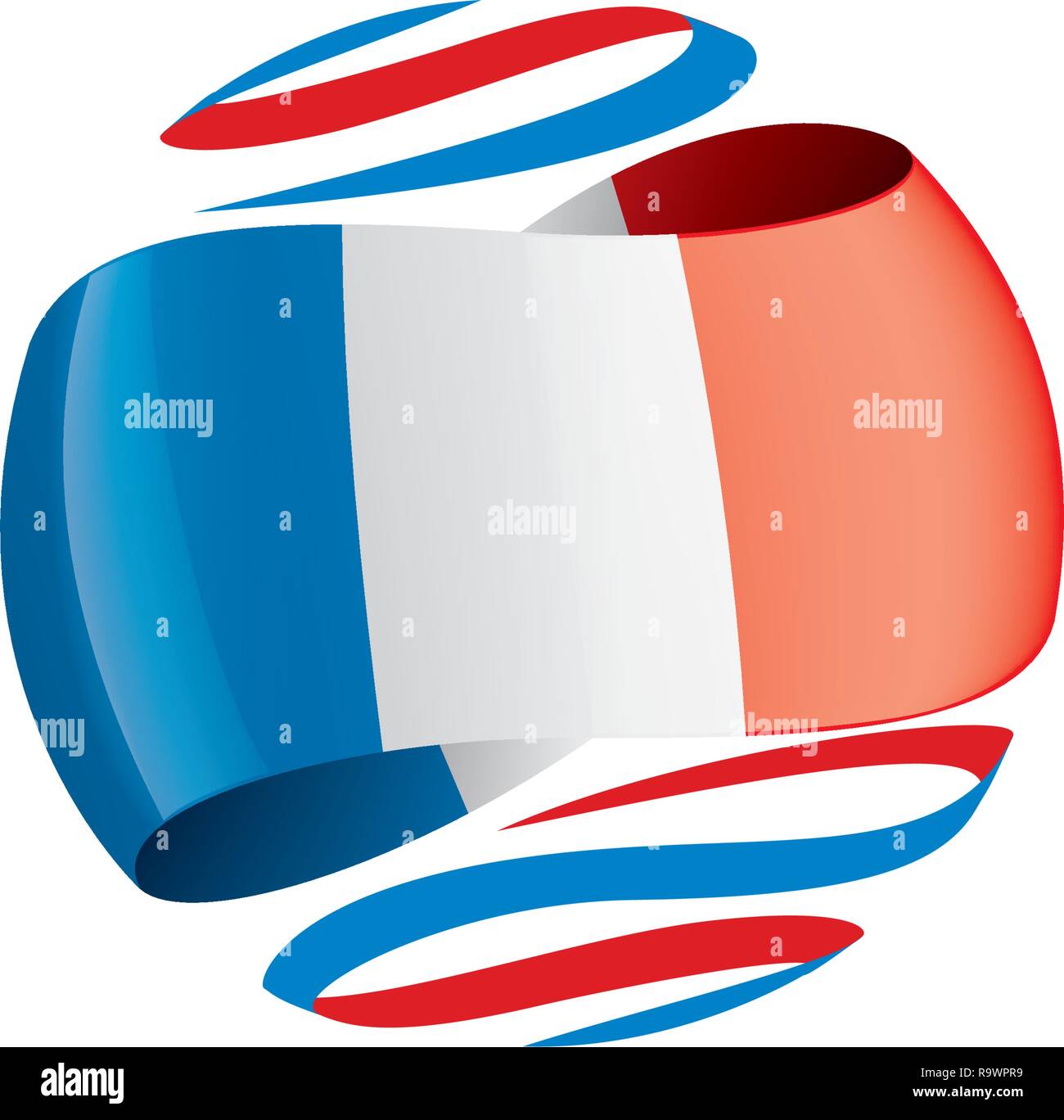 Flagge Frankreich, vector Abbildung auf einem weißen Hintergrund. Stock Vektor