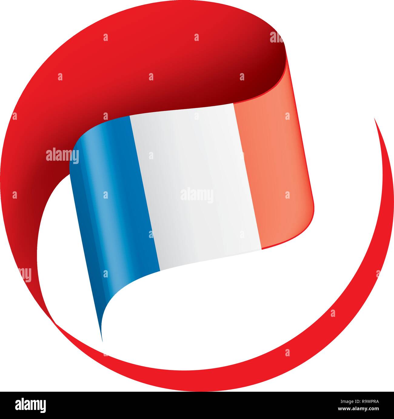 Flagge Frankreich, vector Abbildung auf einem weißen Hintergrund. Stock Vektor