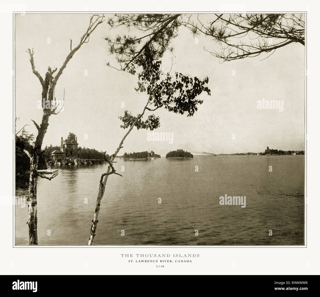 Die tausend Inseln, St. Lawrence River, Kanada, Antike kanadische Fotografie, 1893 Stockfoto