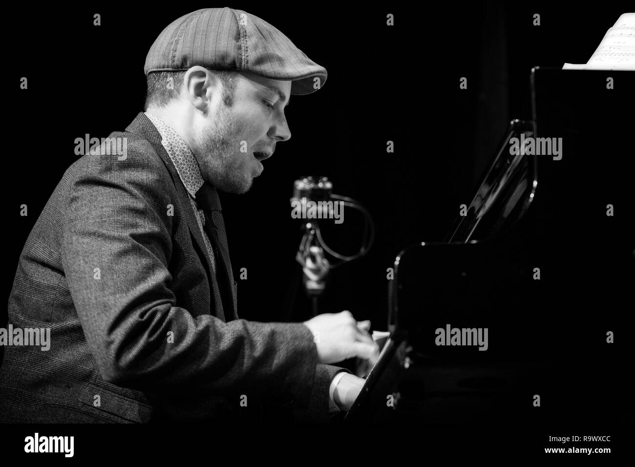 James Pearson spielt Klavier mit der Polly Gibbons Quartett, Scarborough Jazz Festival 2017 Stockfoto