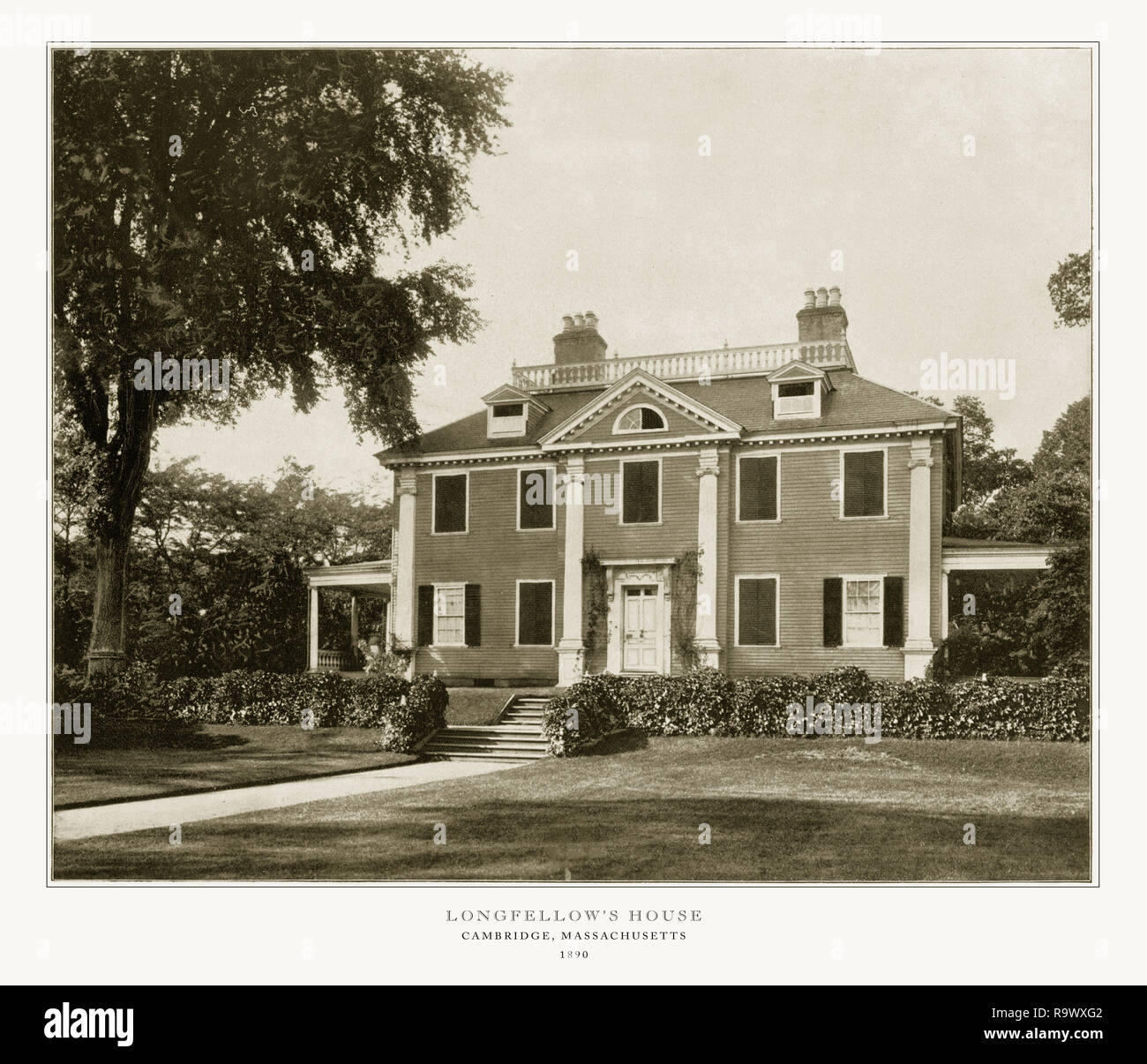 Longfellow's House, Cambridge, Massachusetts, USA, antiken amerikanischen Foto, 1893 Stockfoto