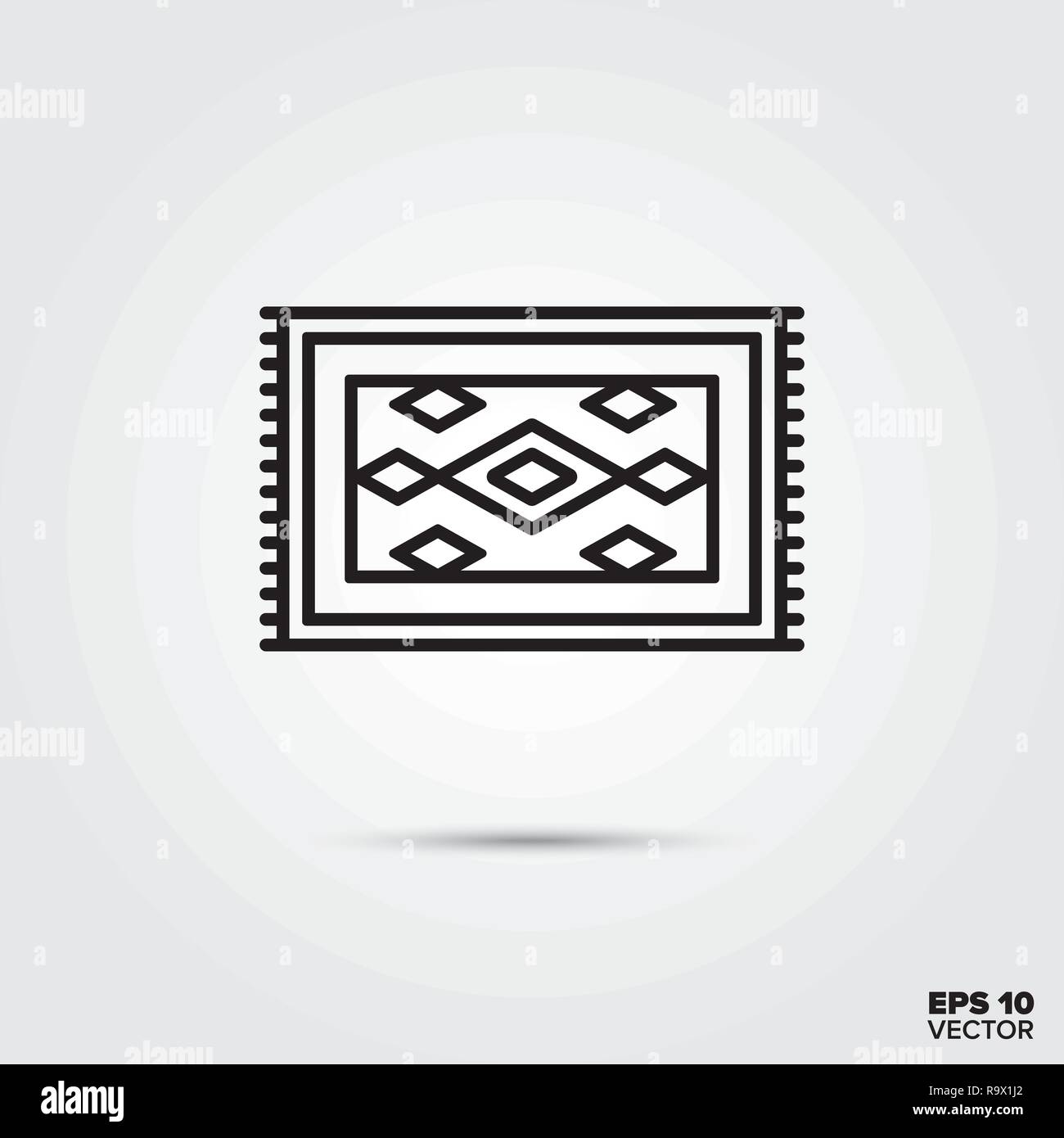 Teppich Symbol Leitung Vector Illustration Home Dekoration Und