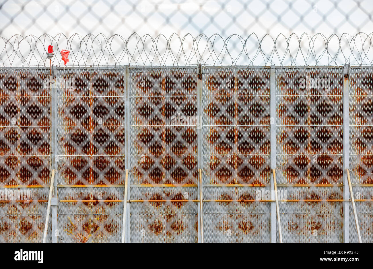 Mehrere Hindernisse am JFK Flughafen, NY Stockfoto