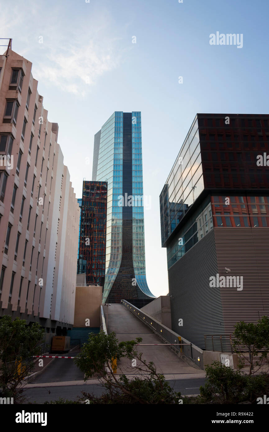 Die swooping Glas Turm von La Fondation CMA-CGM in Marseille Frankreich Stockfoto