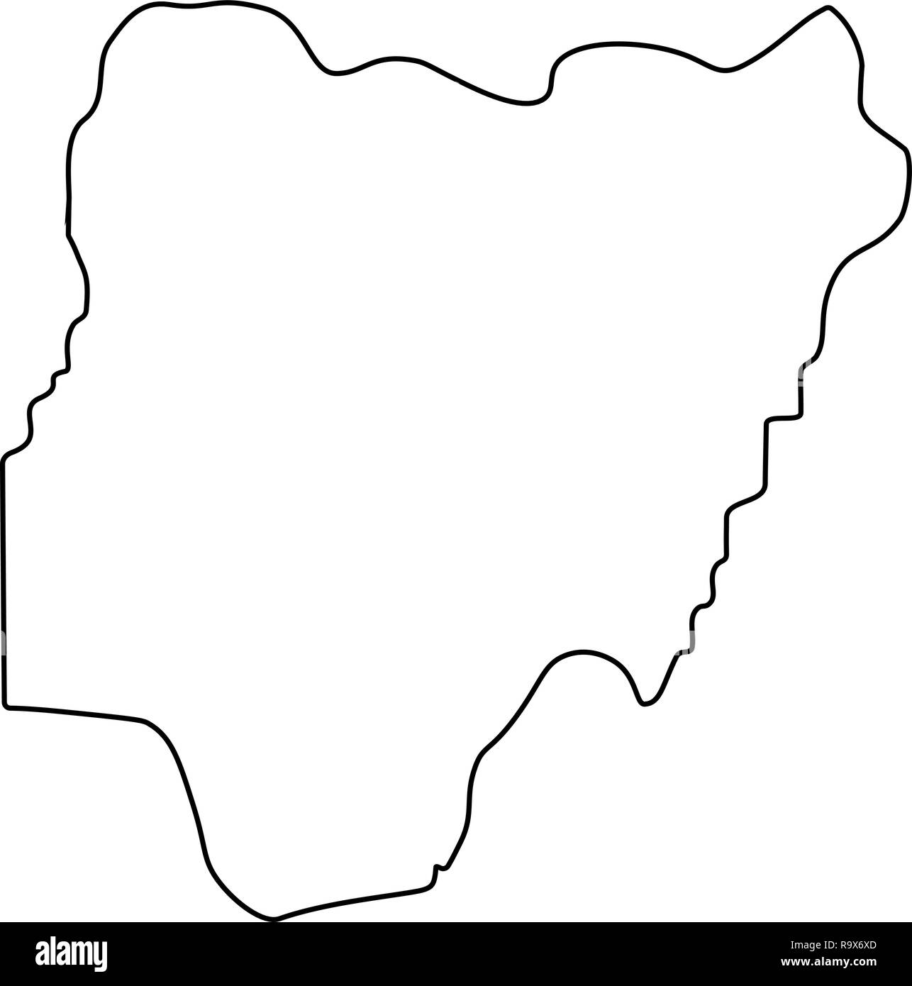 Karte Von Nigeria Skizzieren Silhouette Von Nigeria Karte Vector Illustration Stock Vektorgrafik Alamy