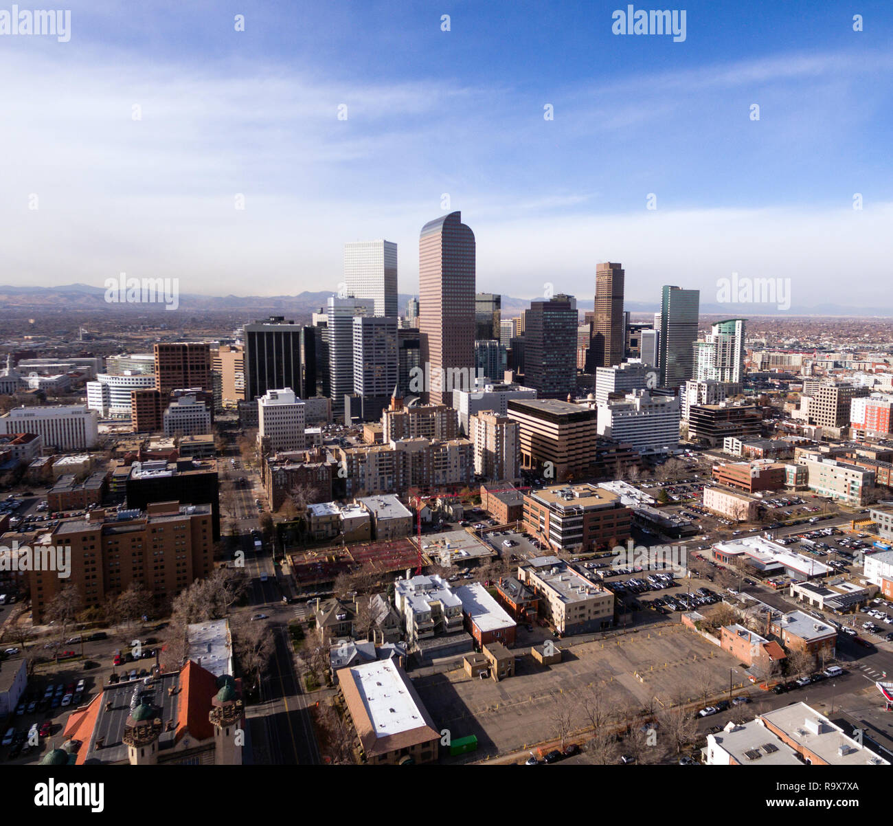 Straßen und Gebäude in der Innenstadt von städtischen Kern von Denver Colorado Stockfoto