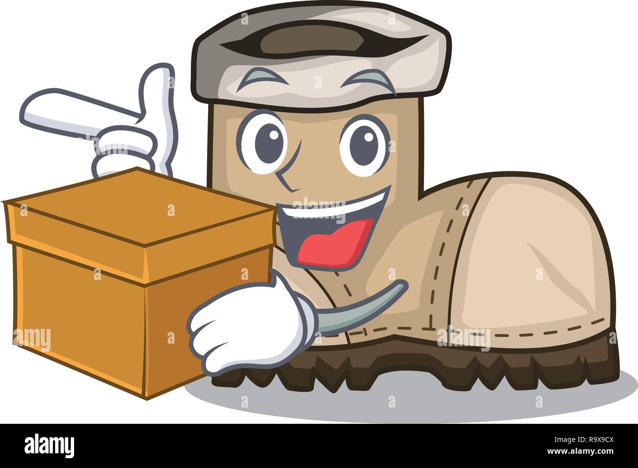 Mit box Arbeiten starten in Form cartoon Schöne Stock Vektor