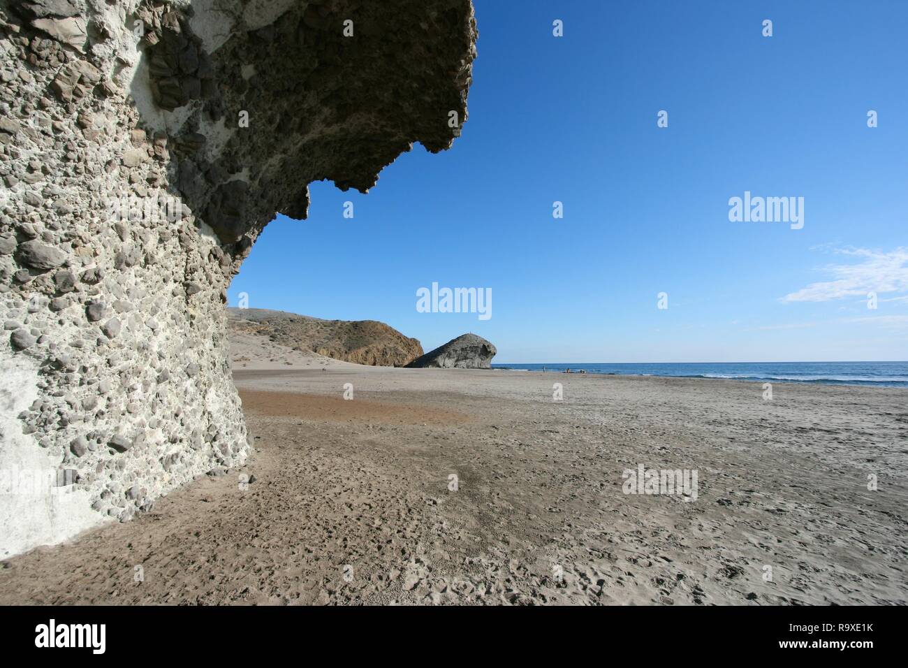 Monsul Strand in Cabo de Gata Naturpark in der Nähe von Almeria, Andalusien, Spanien. November Landschaft. Stockfoto