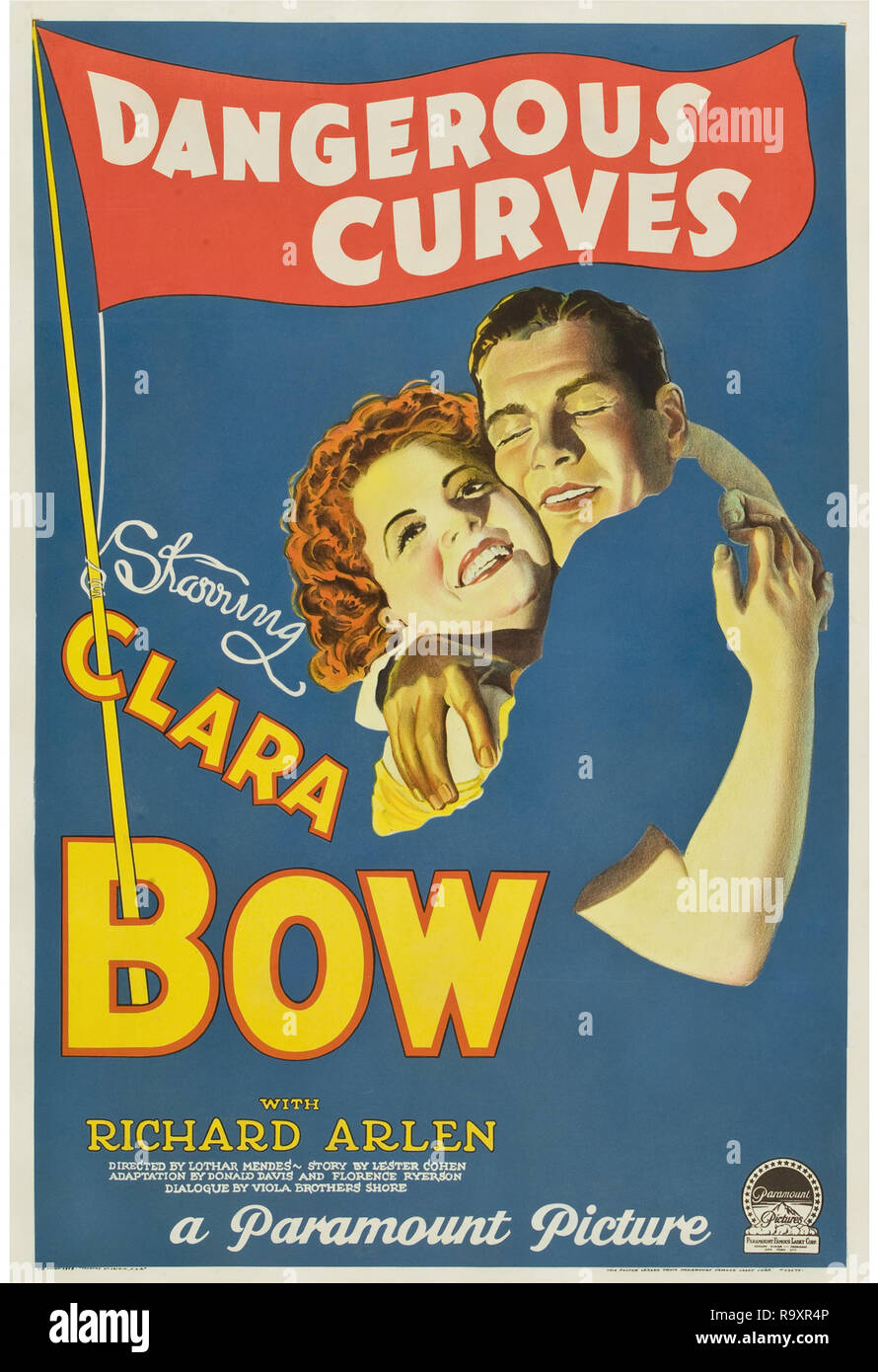 Gefährliche Kurven (Paramount, 1929) Poster Clara Bow Datei Referenz # 33635 940 THA Stockfoto