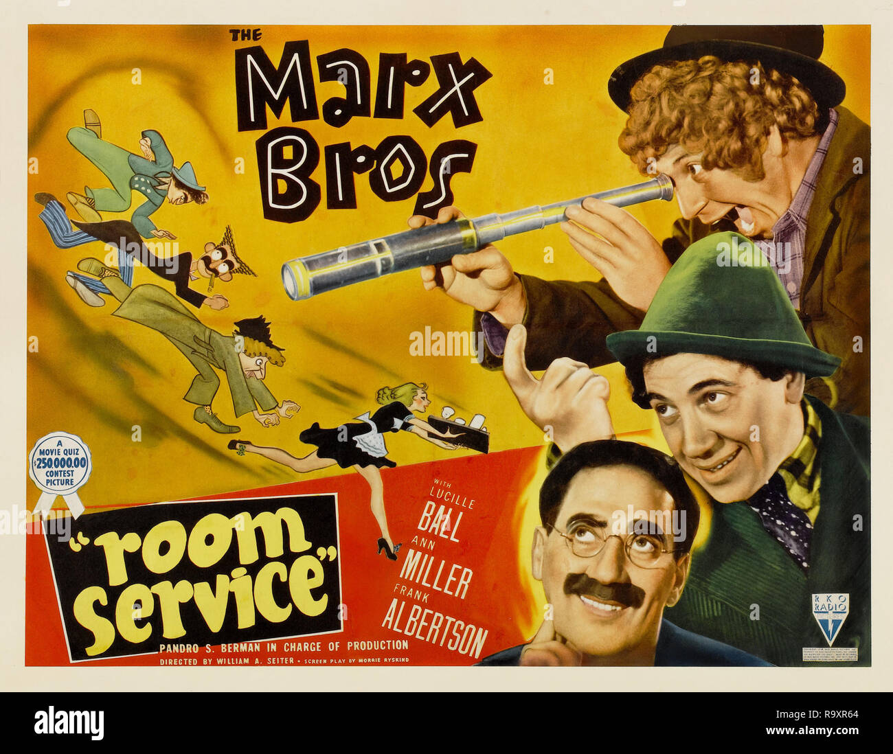 Zimmerservice (RKO, 1938) Poster/Lobby Card Marx Brothers Datei Referenz # 33635 962 THA Stockfoto