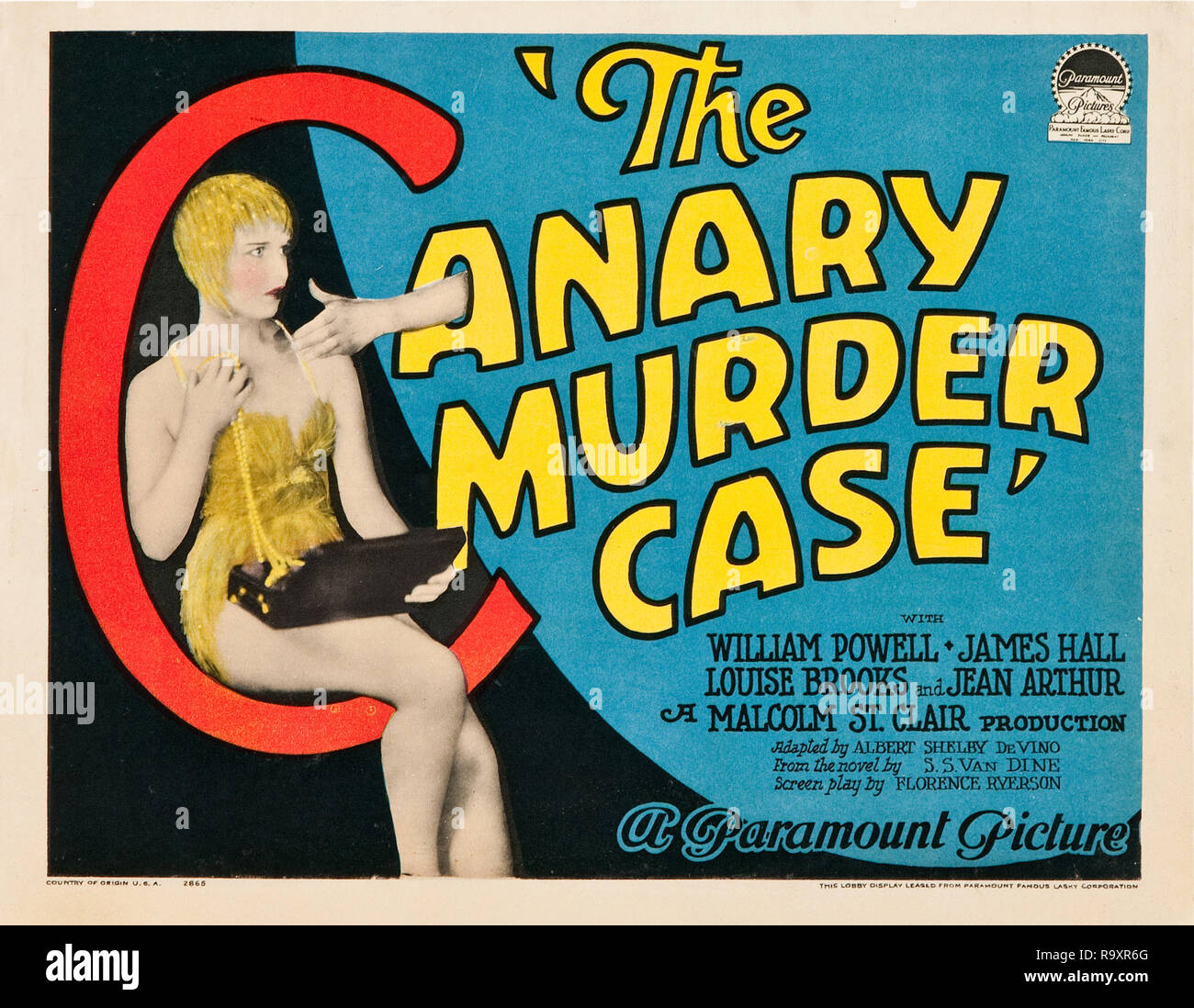 Die kanarischen Mordfall (Paramount, 1929) Poster/Lobby Card Louise Brooks Datei Referenz # 33635 968 THA Stockfoto
