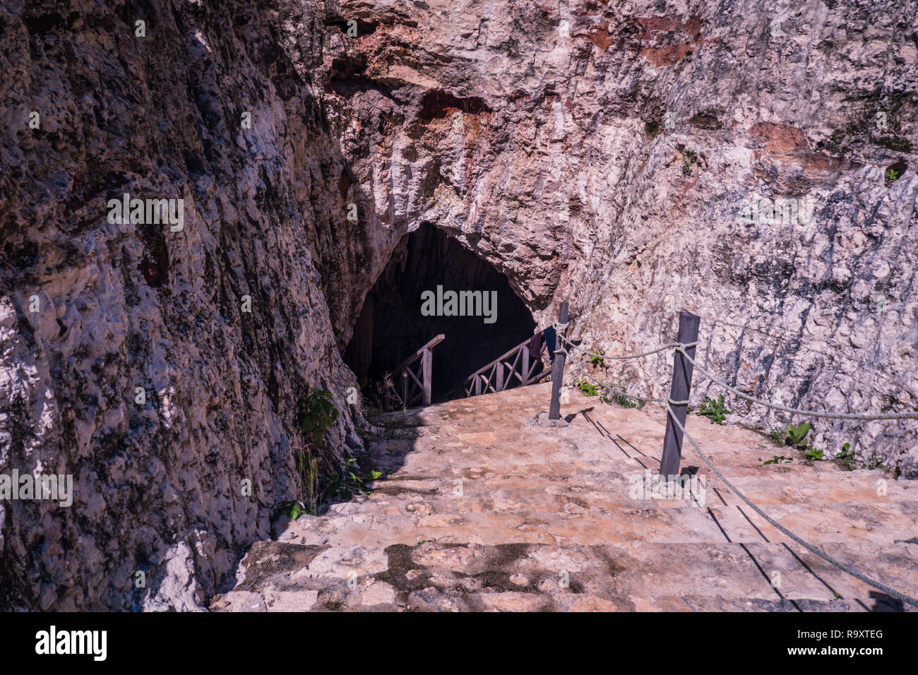 Die U-Bahn zur Cenote, Mexiko Stockfoto