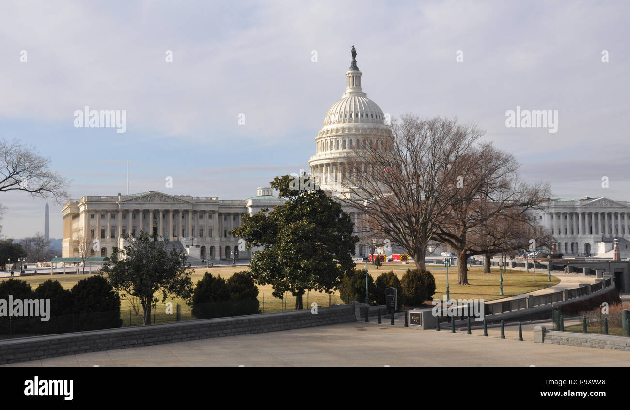 Blick auf US Capitol aus der Bibliothek des Kongresses auf dem Capitol Hill in Washington DC Stockfoto