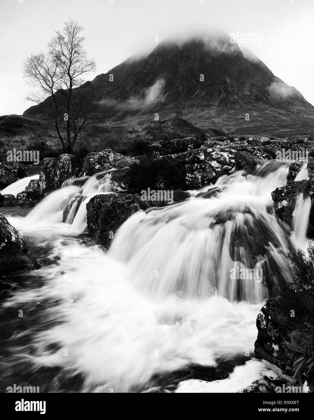 Foto: © Jamie Callister. Glen Etive Wasserfall, Glencoe, North West Schottland, 29. November 2018. [Keine] [Bilder] Gesamt Tel: 0 Stockfoto