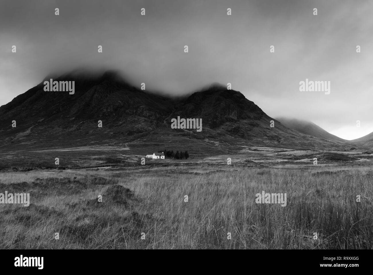 Foto: © Jamie Callister. Glencoe White Cottage, Glencoe, North West Schottland, 25. November 2018. [Keine] [Bilder] Gesamt Tel: Stockfoto