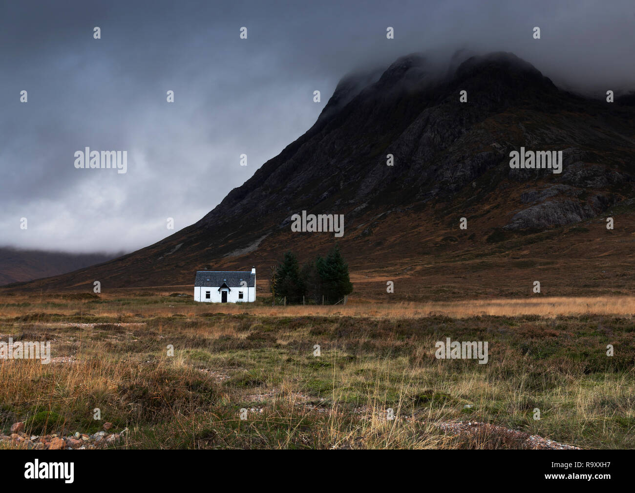 Foto: © Jamie Callister. Glencoe White Cottage, Glencoe, North West Schottland, 25. November 2018. [Keine] [Bilder] Gesamt Tel: Stockfoto