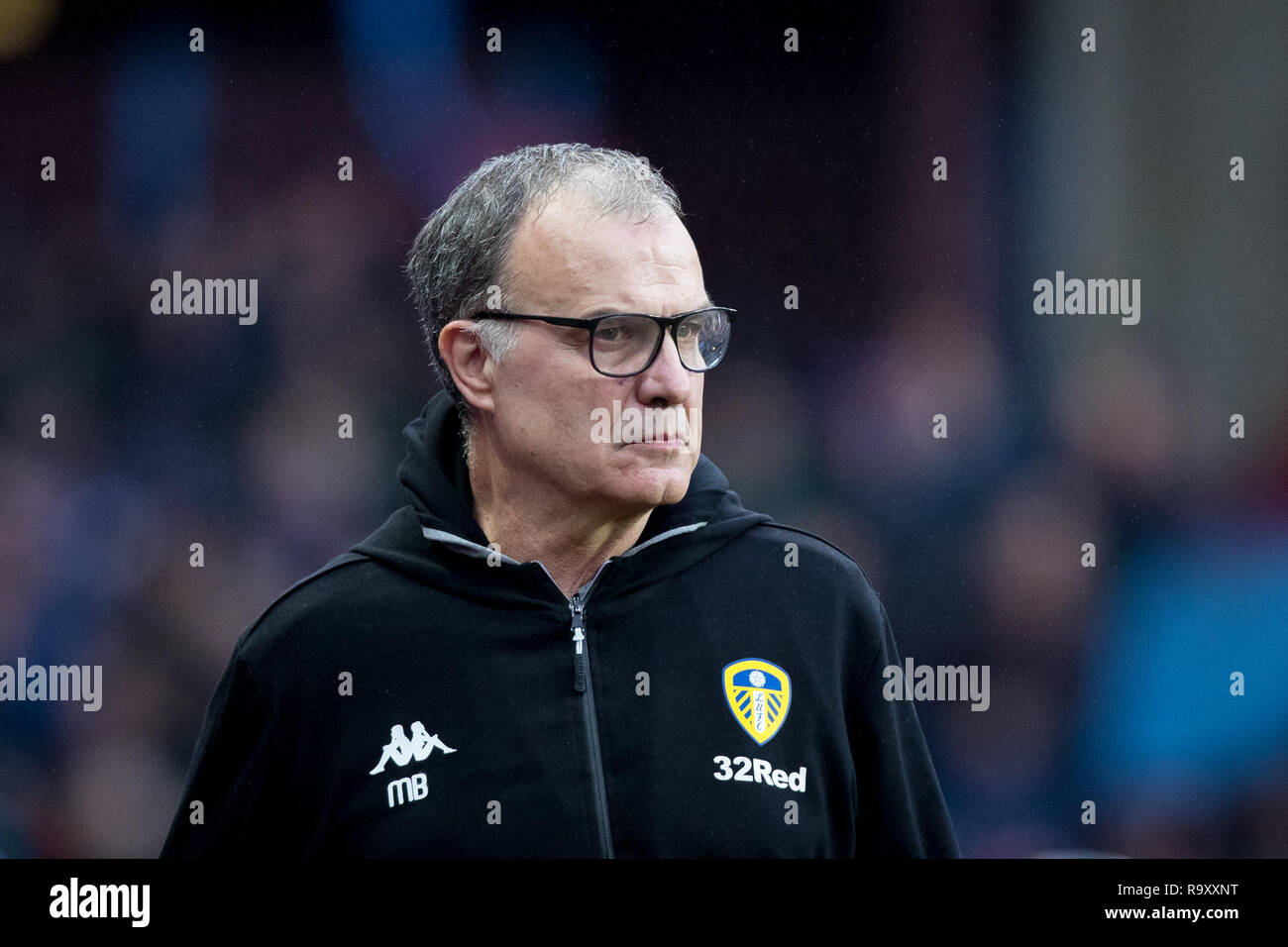 Leeds United Manager Marcelo Bielsa pre Match während der Sky Bet Championship Match zwischen Aston Villa und Leeds United in der Villa Park, Birmingham, En Stockfoto