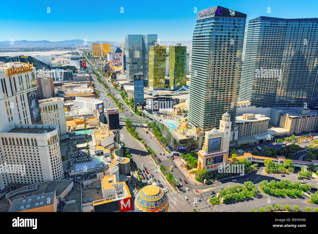 Las Vegas, Nevada, USA - 17. September 2018: die Hauptstraße von Las Vegas  Strip. Blick von oben Stockfotografie - Alamy