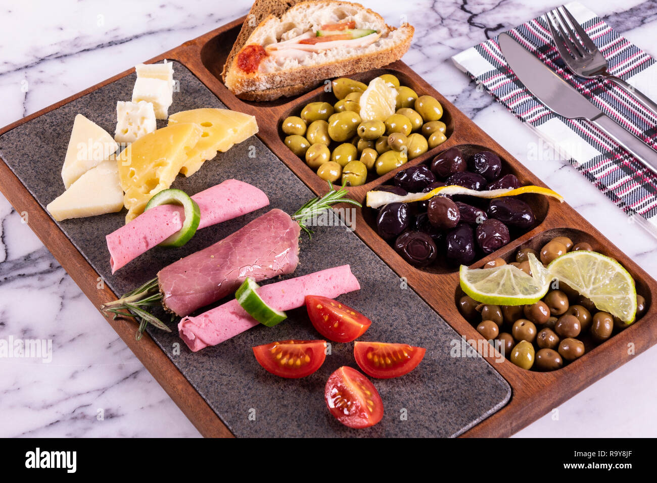 Gesunde türkischen Stil Frühstück am Morgen. Stockfoto