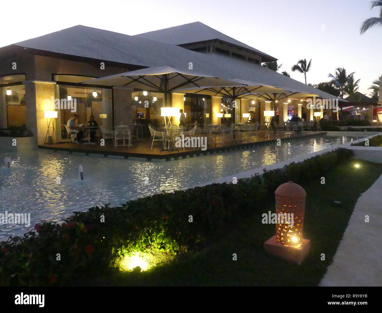 Aus Gründen der Hotel Excellence Punta Cana an der Ostküste der Dominikanischen Republik. Stockfoto