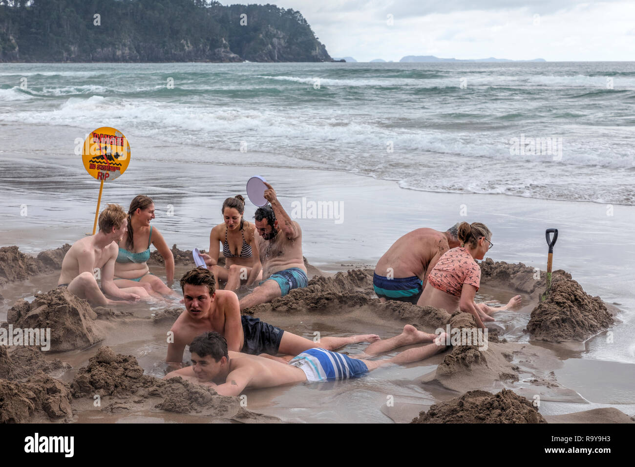 Hot Water Beach, Waikato, Coromandel Halbinsel, North Island, Neuseeland Stockfoto