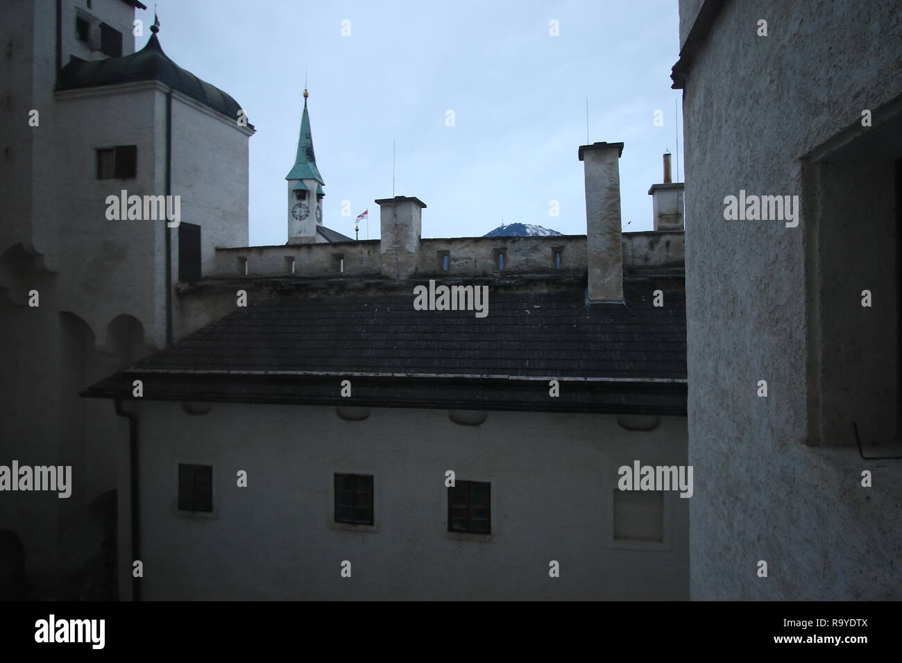 Salzburg an der Salzach. Altstadt mit Gebäuden aus dem Mittelalter und Barock. Hier ist der Geburtsort des berühmten Komponisten Mozart Stockfoto
