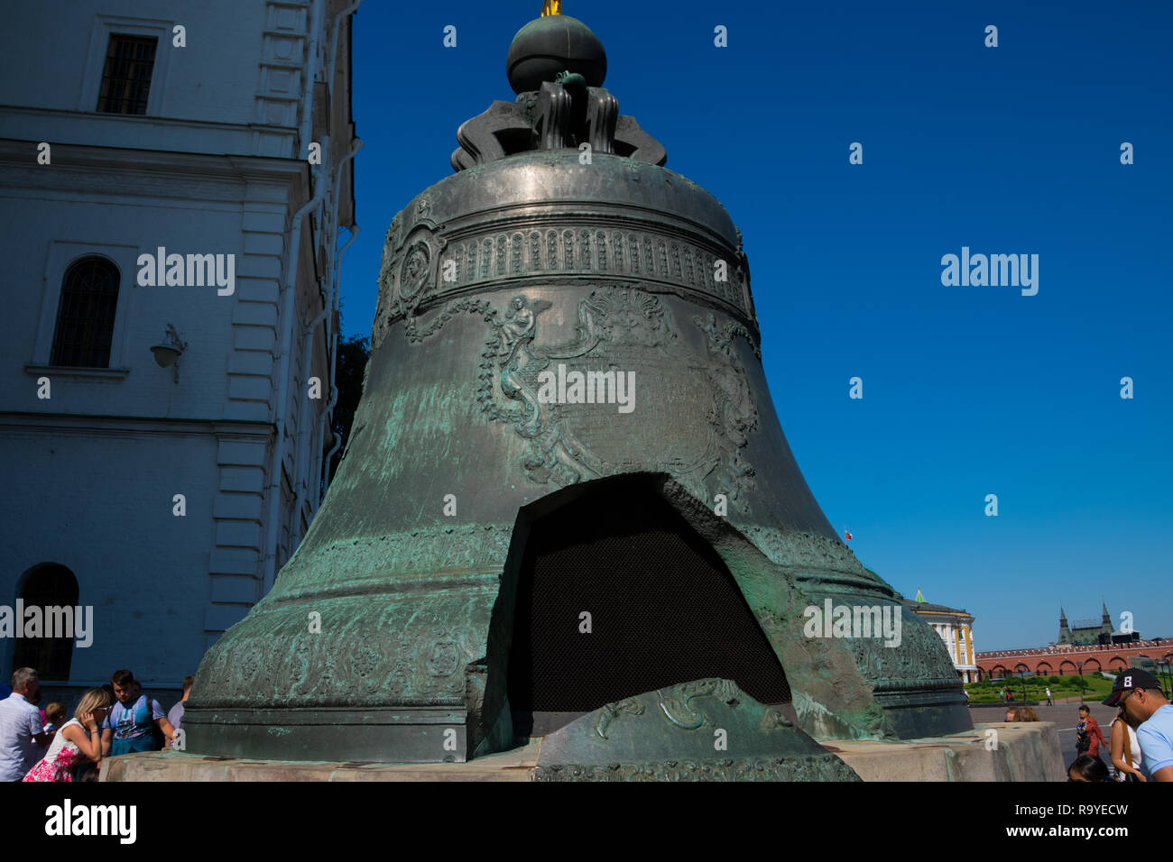 Moskau, Russland. August 25, 2018. Die zarenglocke auch als Tsarsky Kolokol bekannt ist auf Anzeige auf dem Moskauer Kreml Stockfoto