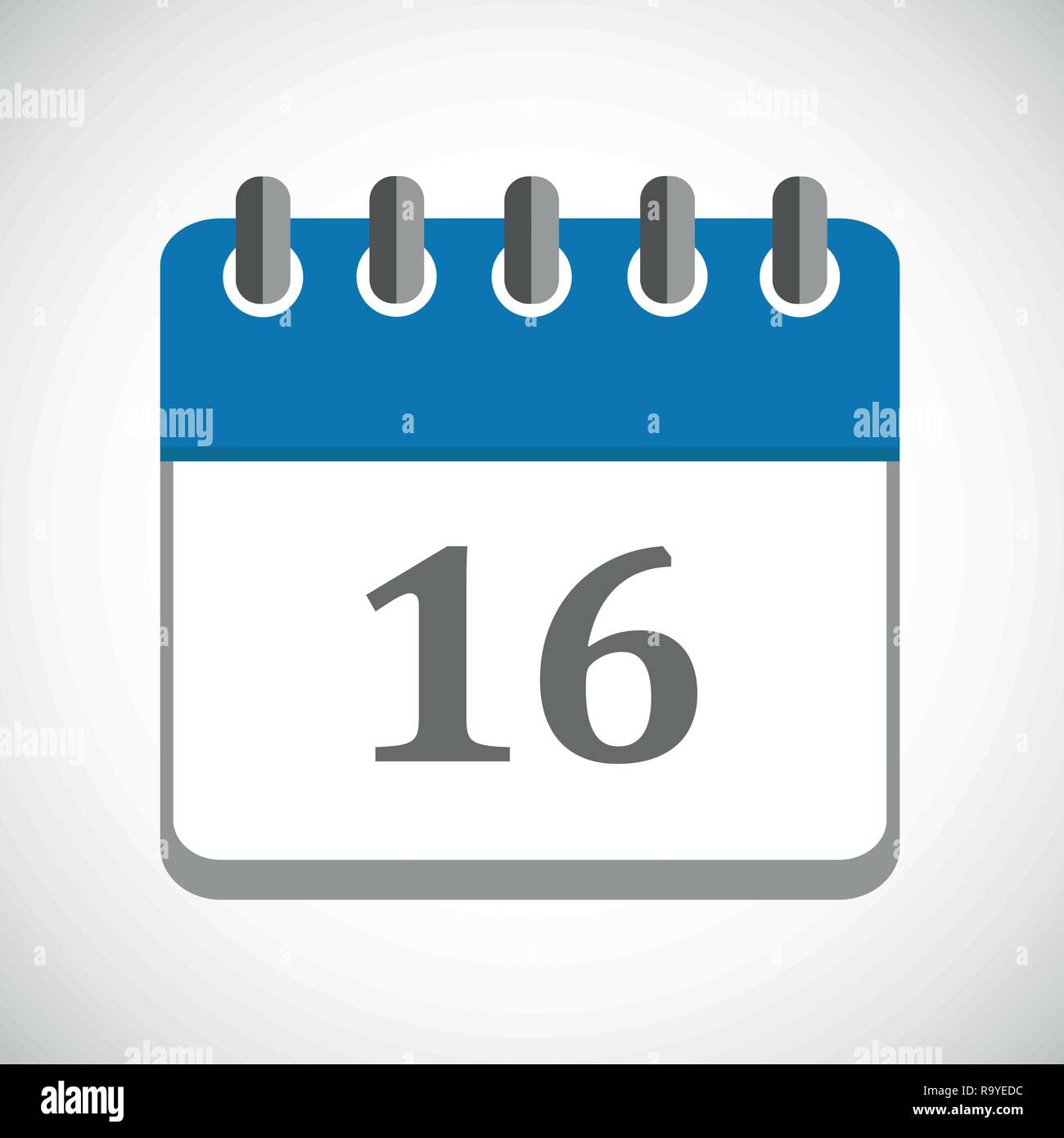Vector Abbildung: blau Kalender 16 Symbol EPS 10. Stock Vektor