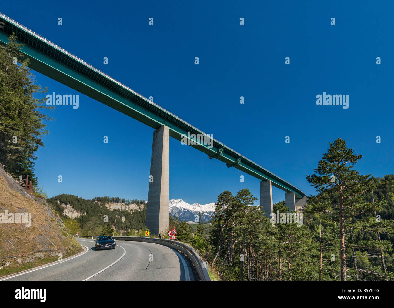 Europa Brücke auf der A13 Brennerautobahn, in der Nähe von Innsbruck, Tirol, Österreich Stockfoto